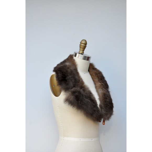 Vintage Dark Brown Shearling Fur Collar Soft Fluffy Chunky Almost Famous - Picture 4 of 9